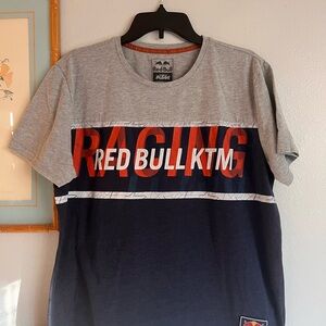 Red Bull KTM Racing Men's Gray and Blue Shirt